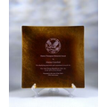 Jade Glass Square Award Plate with Gold Leaf (8"x8")